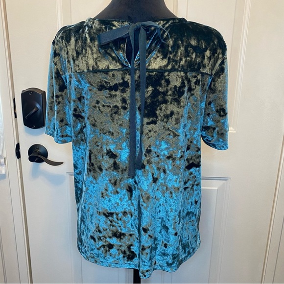 14th & Union Crushed Velvet Emerald Tee Sz Small Petite - Picture 10 of 11